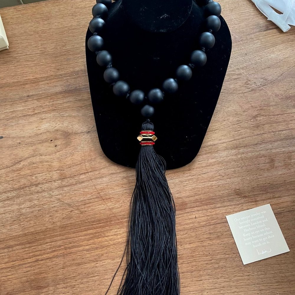 New in Box India Hicks Beaded Tasseled Necklace